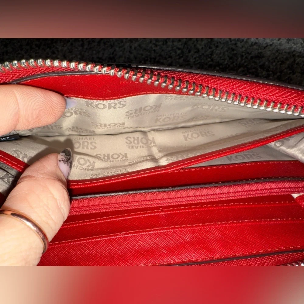 Michael Kors red zipper wallet - Picture 8 of 10